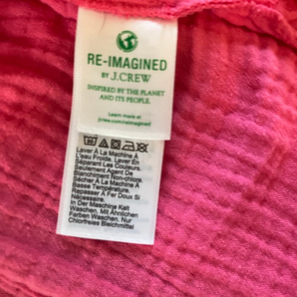 J.Crew Fresco Top Soft Gauze Long Sleeve Popover Shirt Pink Size Small - Picture 6 of 8